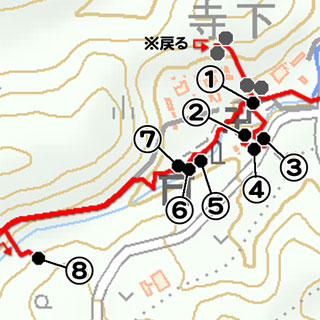 祈りの道・お散歩コース 潮山神社・寺下観音堂エリアマップ